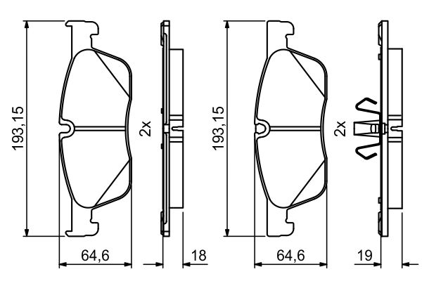 Brake Pad Set, disc brake - 0 986 494 831 BOSCH