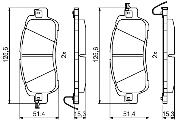 Brake Pad Set, disc brake - 0 986 494 832 BOSCH