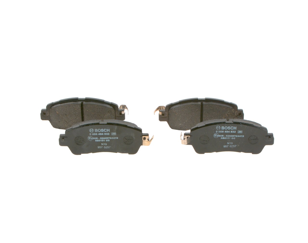 Kit pastiglie freno, Freno a disco - 0 986 494 832 BOSCH