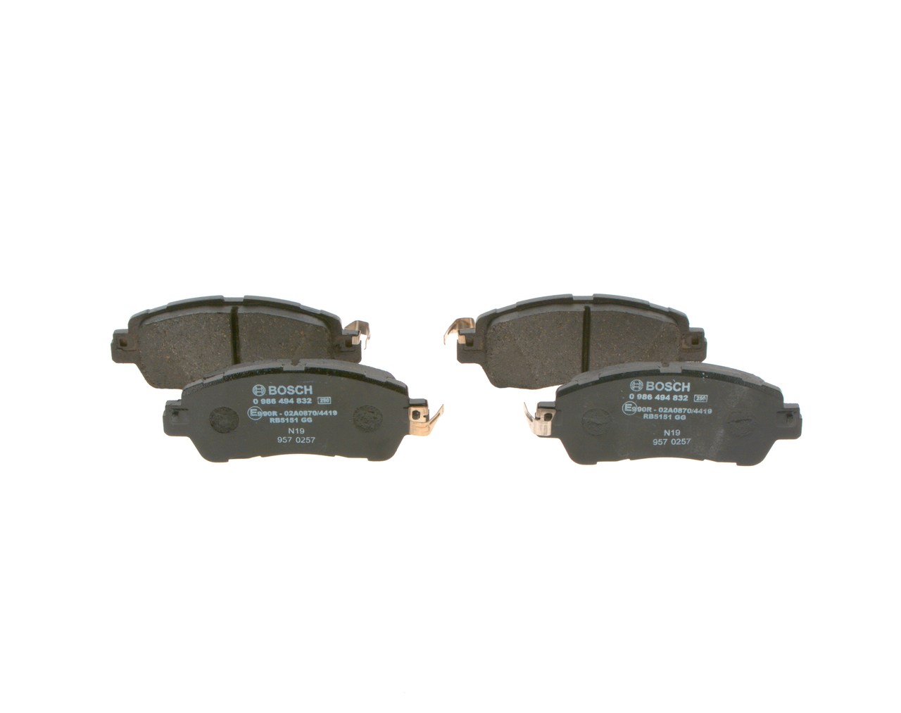 Brake Pad Set, disc brake - 0 986 494 832 BOSCH