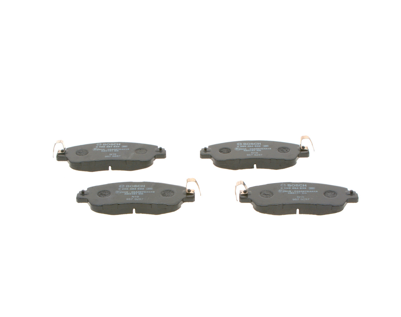 Brake Pad Set, disc brake - 0 986 494 832 BOSCH