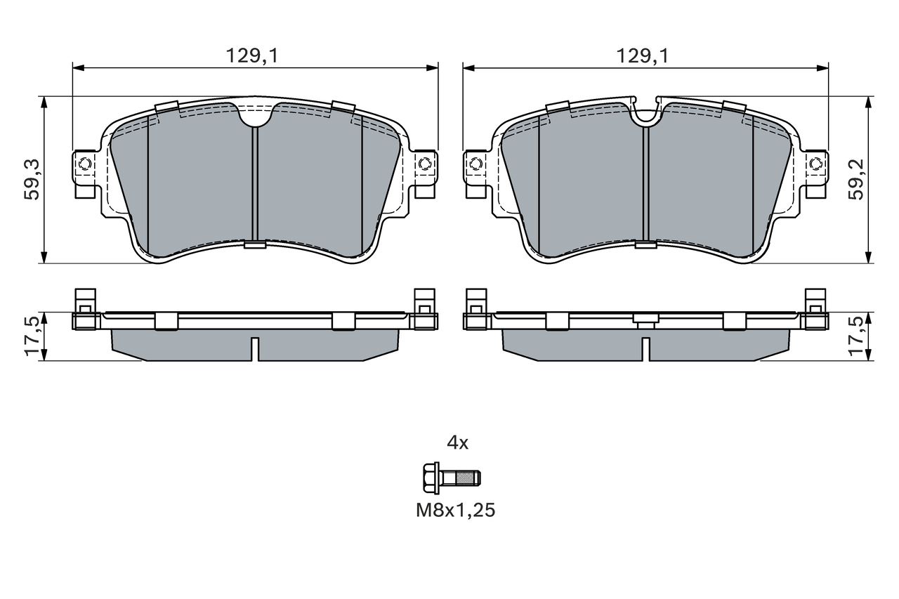 Brake Pad Set, disc brake - 0 986 494 833 BOSCH