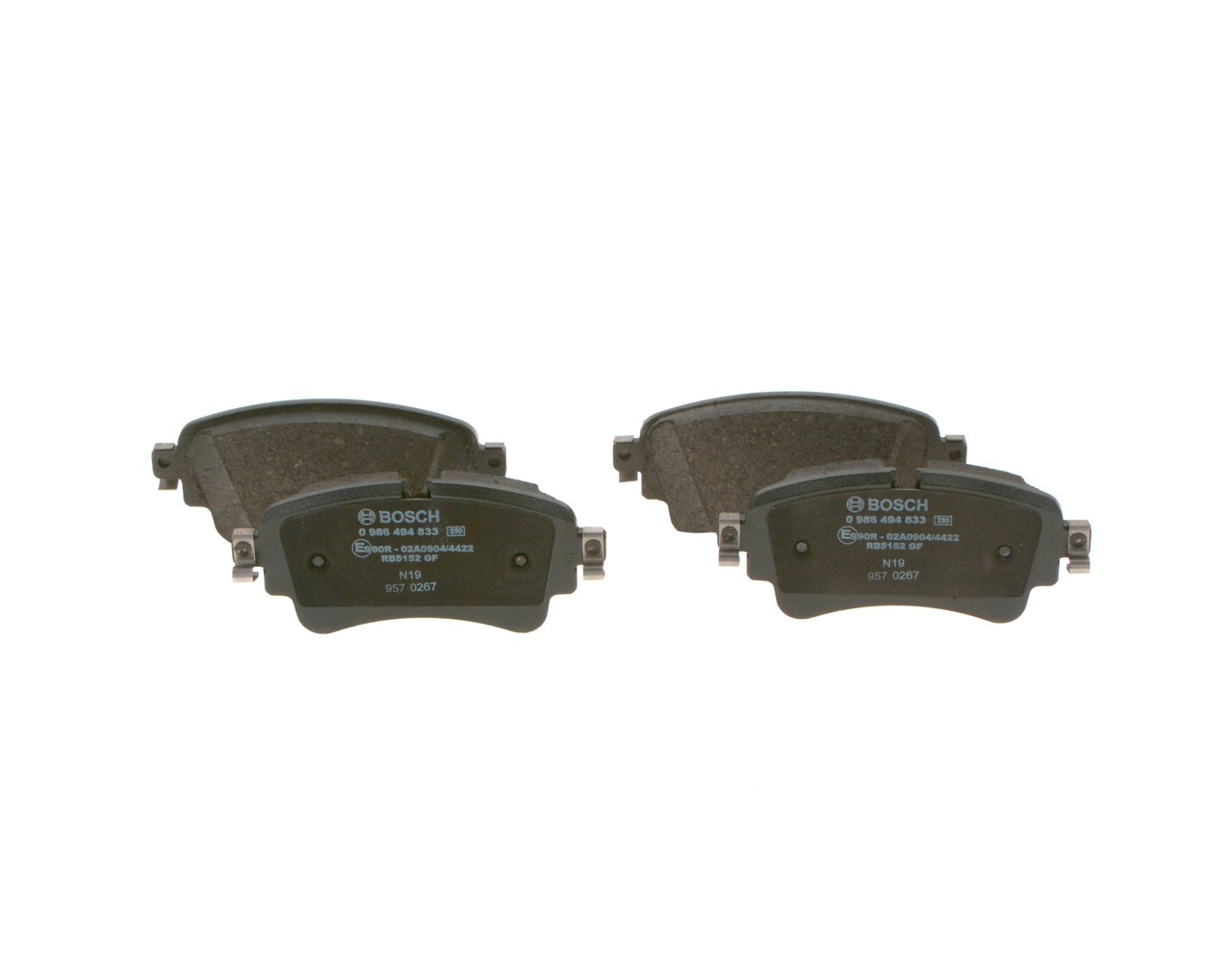 Brake Pad Set, disc brake - 0 986 494 833 BOSCH