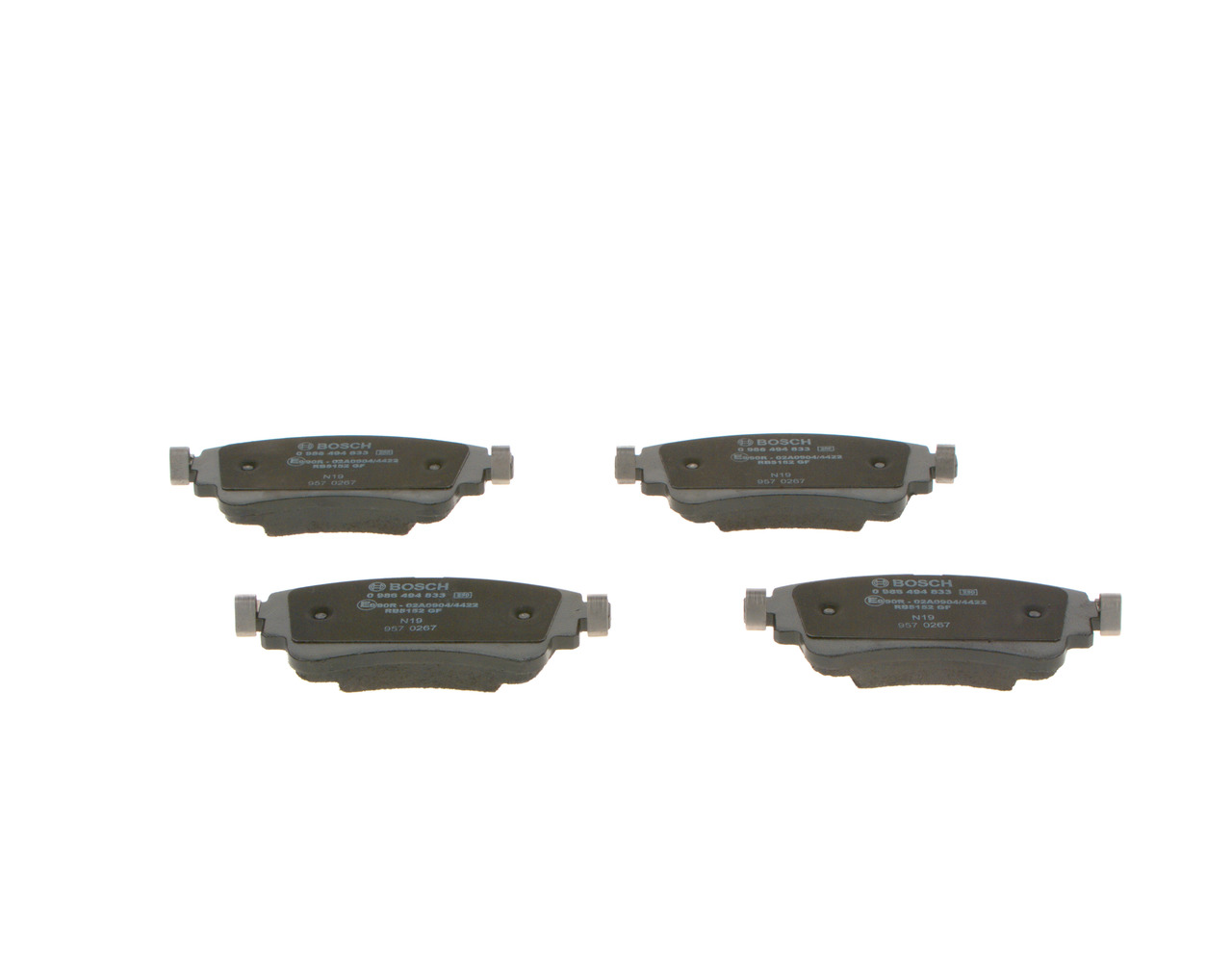 Brake Pad Set, disc brake - 0 986 494 833 BOSCH