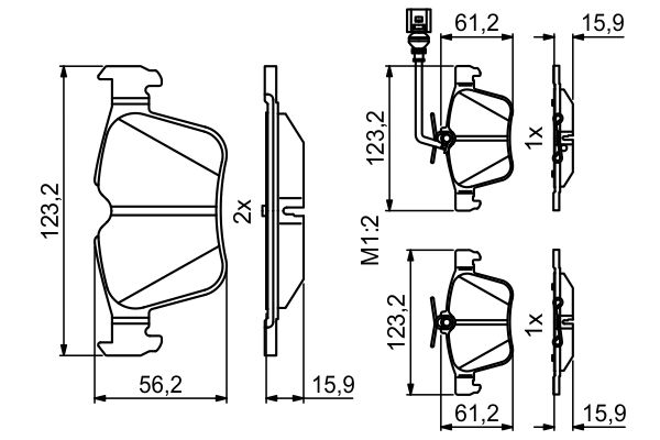 Brake Pad Set, disc brake - 0 986 494 835 BOSCH