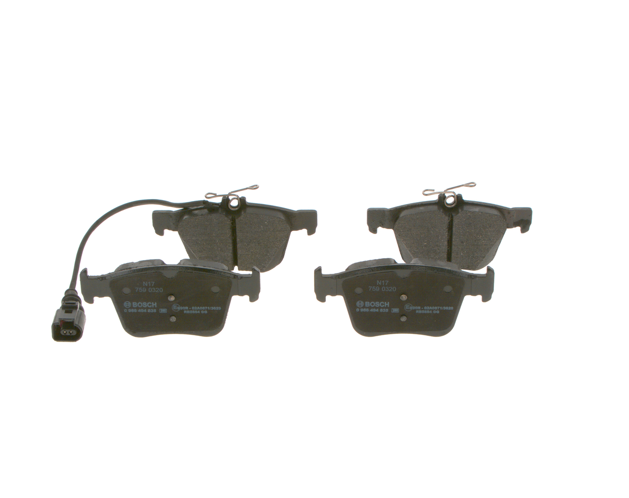 Kit pastiglie freno, Freno a disco - 0 986 494 835 BOSCH