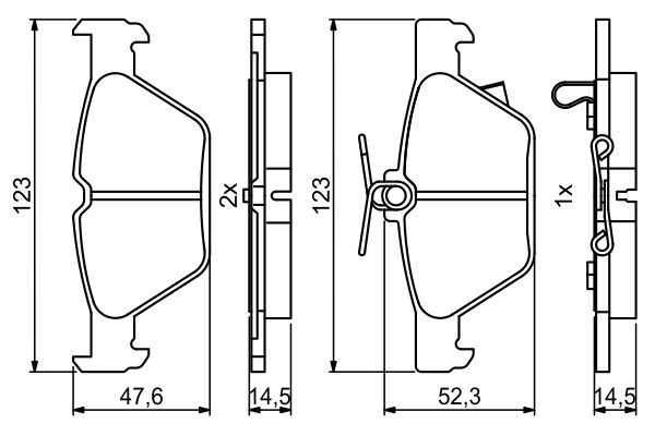 Brake Pad Set, disc brake - 0 986 494 836 BOSCH