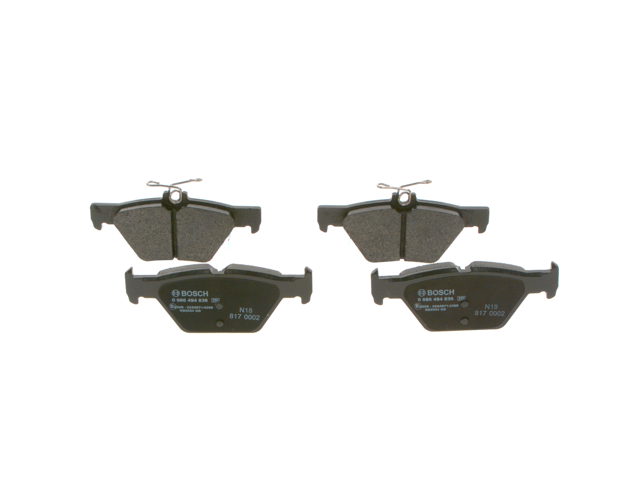 Kit pastiglie freno, Freno a disco - 0 986 494 836 BOSCH