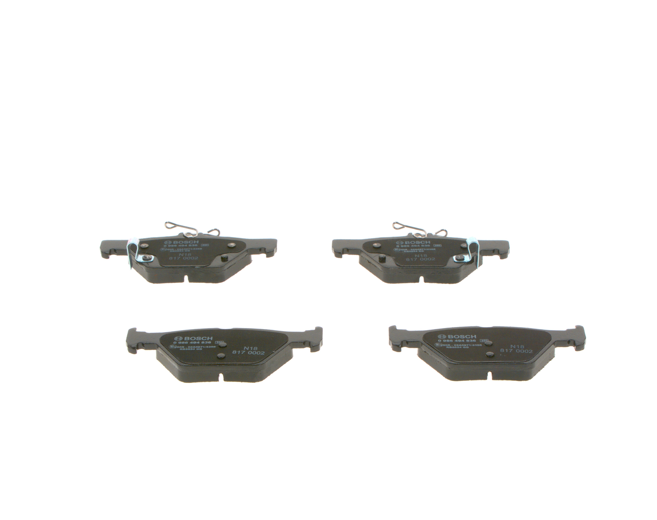 Brake Pad Set, disc brake - 0 986 494 836 BOSCH