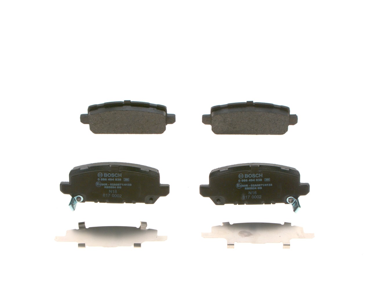 Brake Pad Set, disc brake - 0 986 494 838 BOSCH