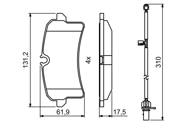 Brake Pad Set, disc brake - 0 986 494 841 BOSCH