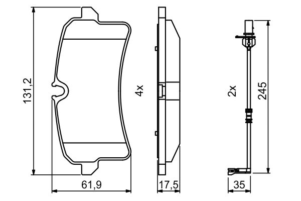 Brake Pad Set, disc brake - 0 986 494 842 BOSCH