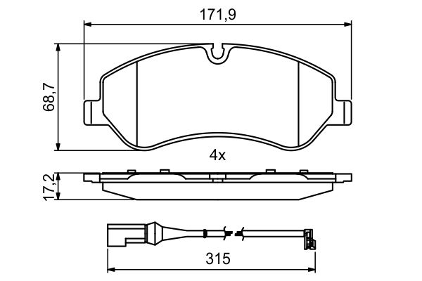 Brake Pad Set, disc brake - 0 986 494 844 BOSCH