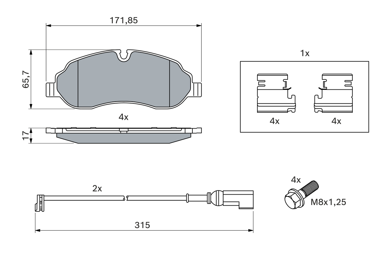 Brake Pad Set, disc brake - 0 986 494 845 BOSCH