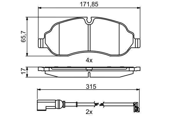 Brake Pad Set, disc brake - 0 986 494 845 BOSCH