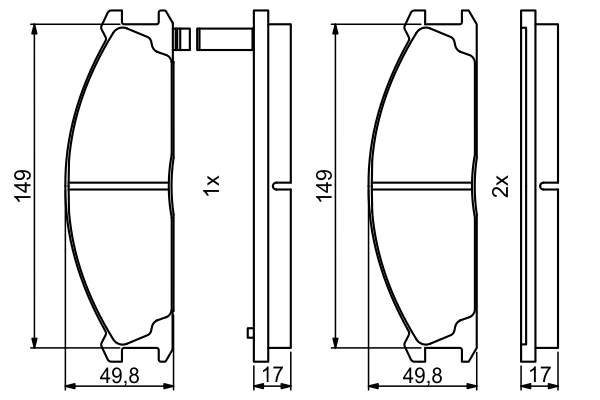 Brake Pad Set, disc brake - 0 986 494 848 BOSCH