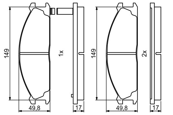 Brake Pad Set, disc brake - 0 986 494 848 BOSCH