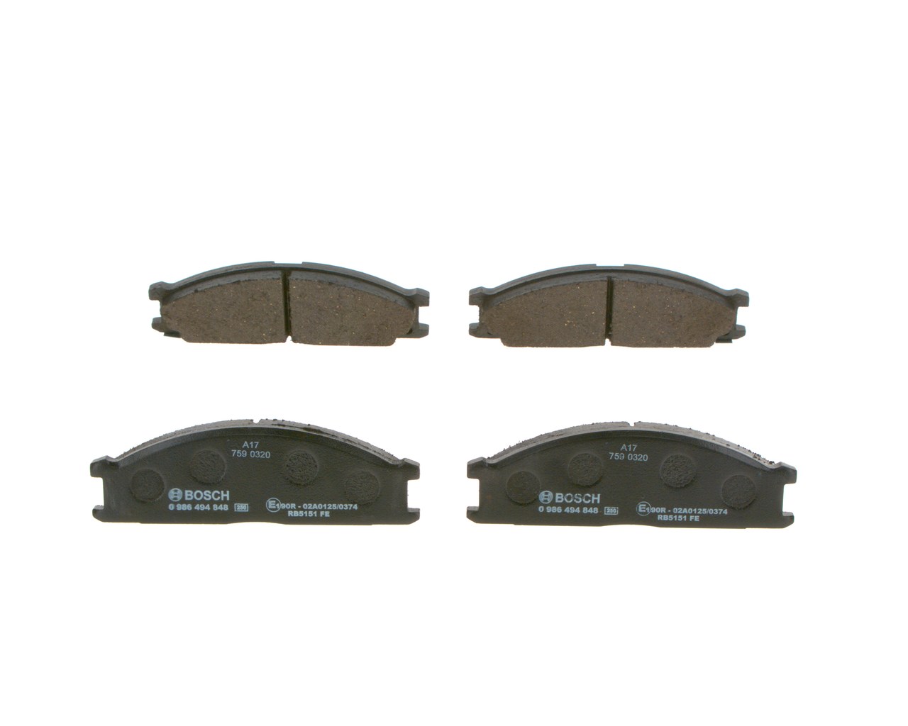 Brake Pad Set, disc brake - 0 986 494 848 BOSCH