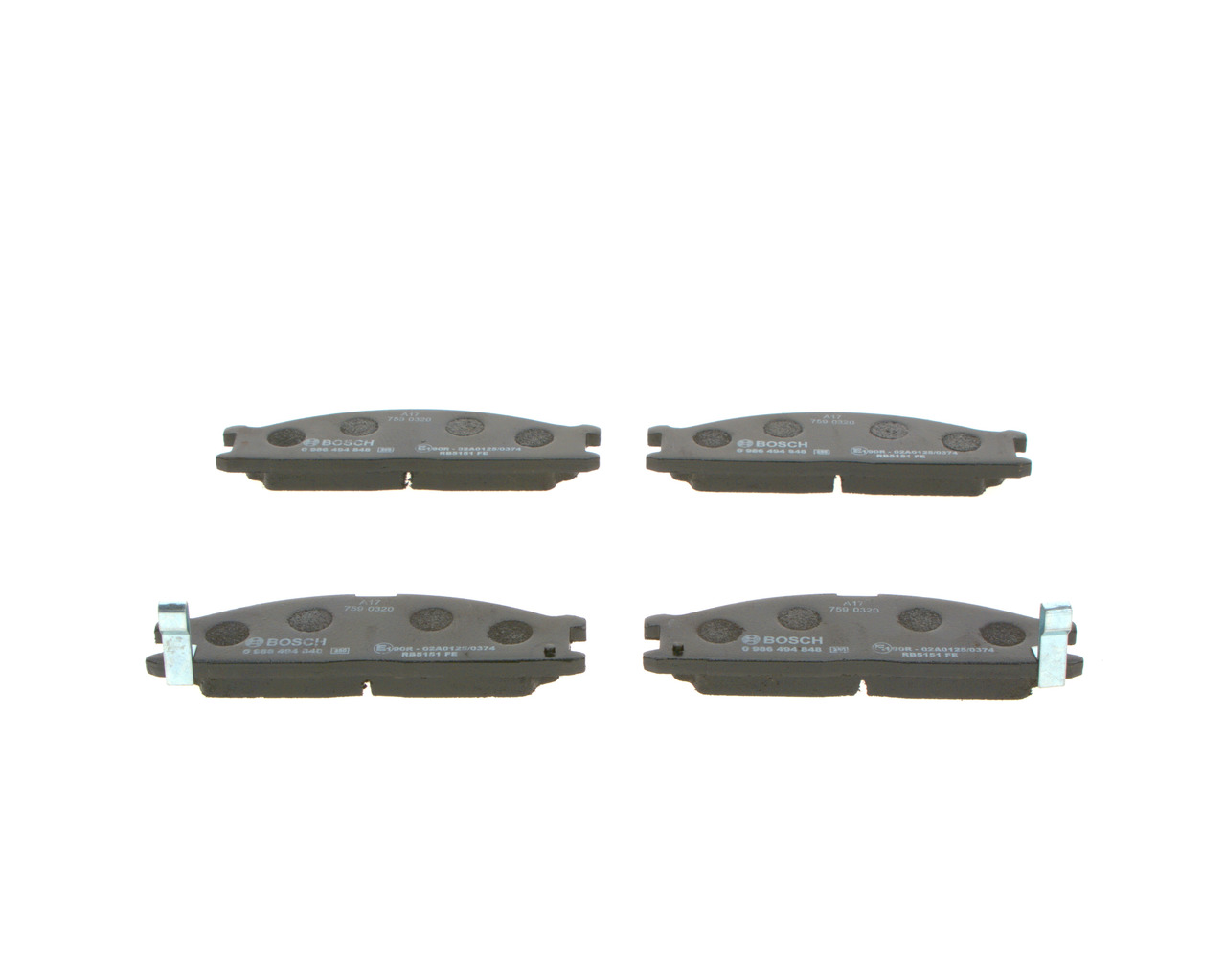 Brake Pad Set, disc brake - 0 986 494 848 BOSCH