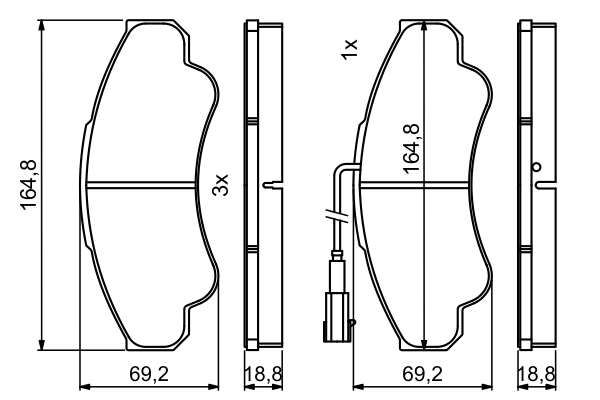 Brake Pad Set, disc brake - 0 986 494 850 BOSCH