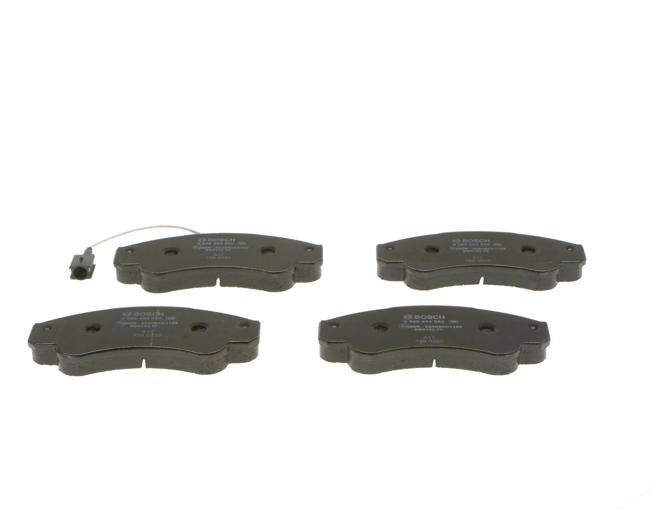 Brake Pad Set, disc brake - 0 986 494 850 BOSCH
