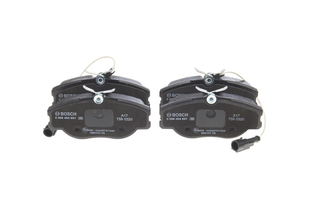 Brake Pad Set, disc brake - 0 986 494 851 BOSCH