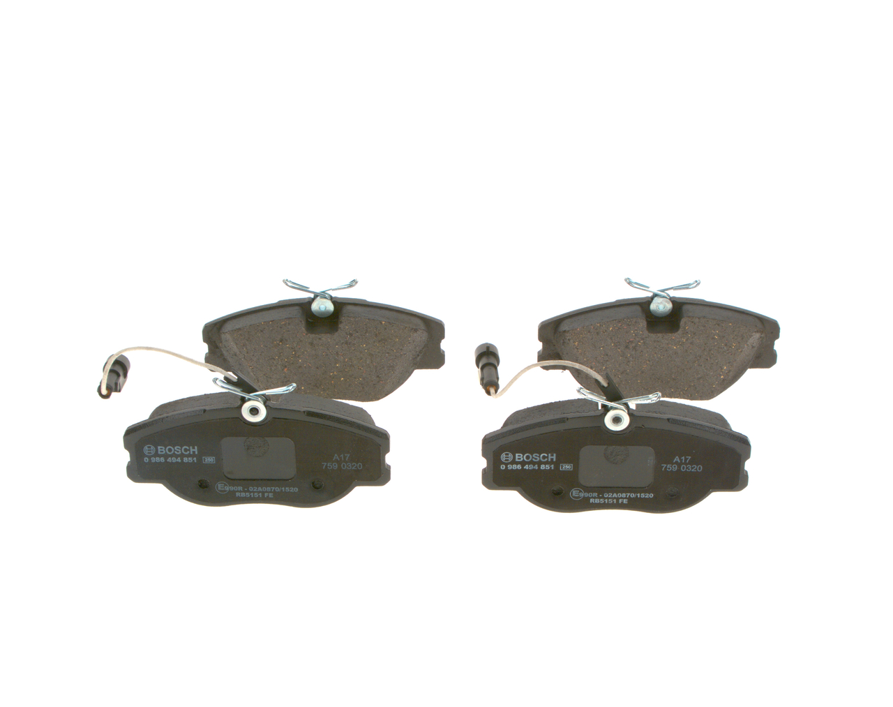 Brake Pad Set, disc brake - 0 986 494 851 BOSCH