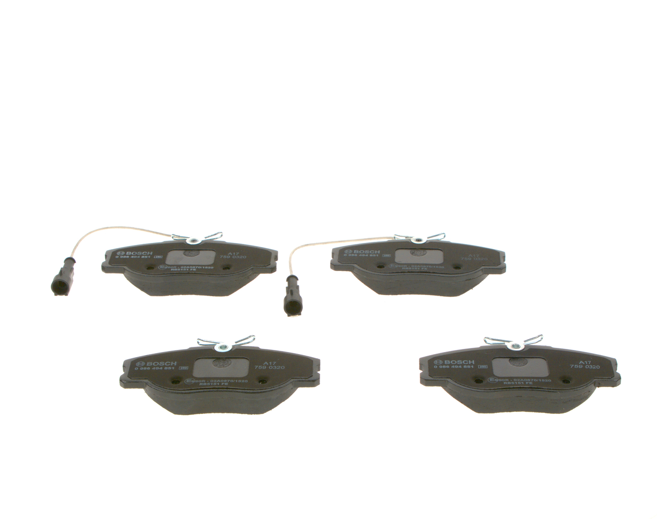 Brake Pad Set, disc brake - 0 986 494 851 BOSCH