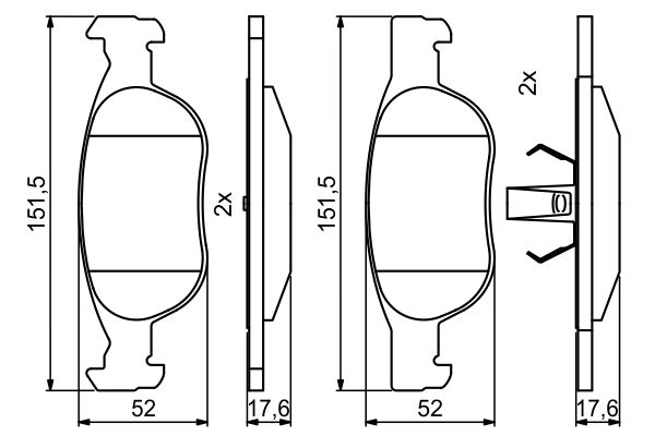 Brake Pad Set, disc brake - 0 986 494 852 BOSCH