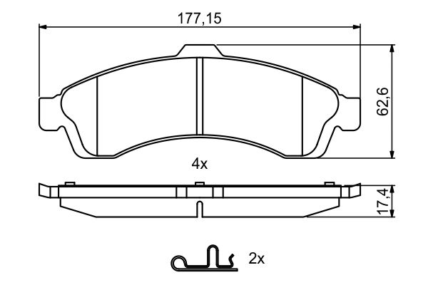 Brake Pad Set, disc brake - 0 986 494 854 BOSCH