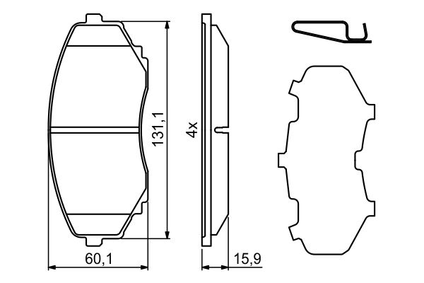 Brake Pad Set, disc brake - 0 986 494 855 BOSCH