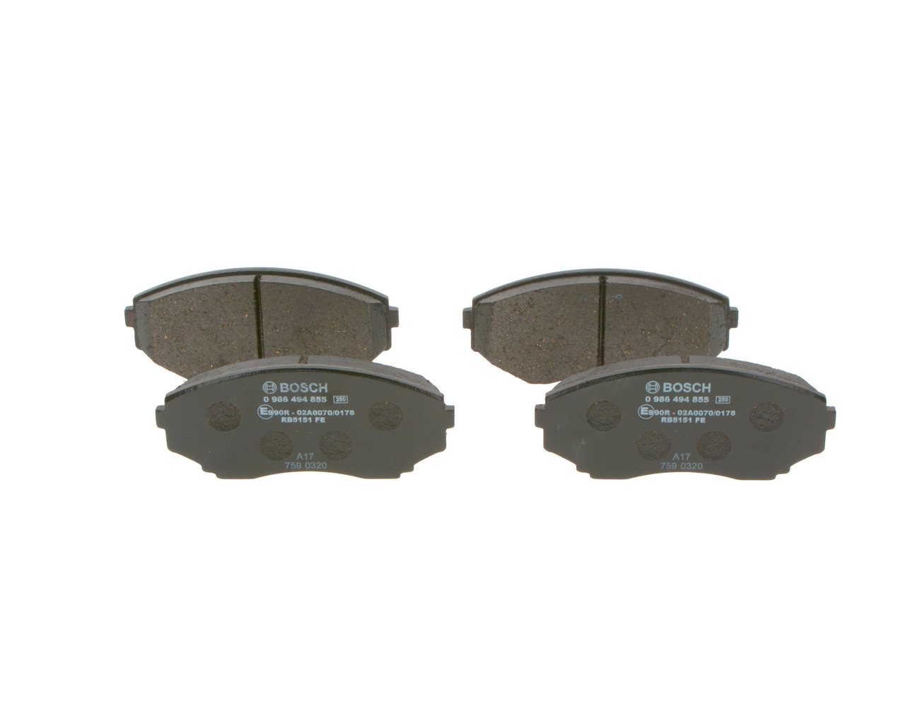 Brake Pad Set, disc brake - 0 986 494 855 BOSCH