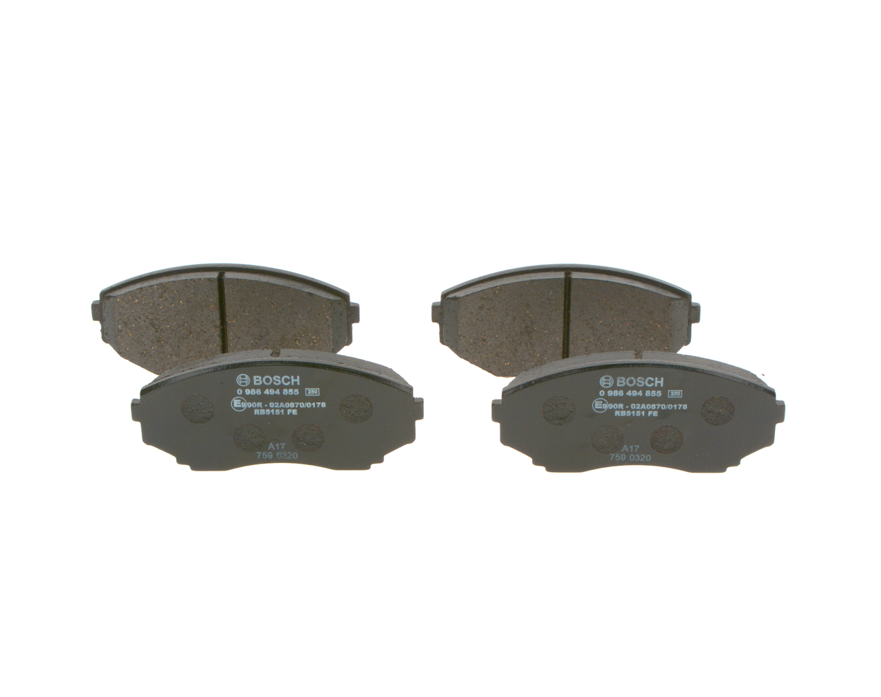 Brake Pad Set, disc brake - 0 986 494 855 BOSCH