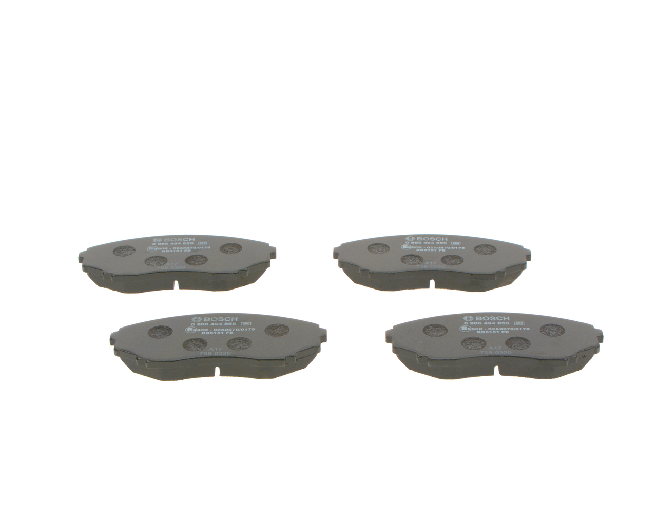 Brake Pad Set, disc brake - 0 986 494 855 BOSCH