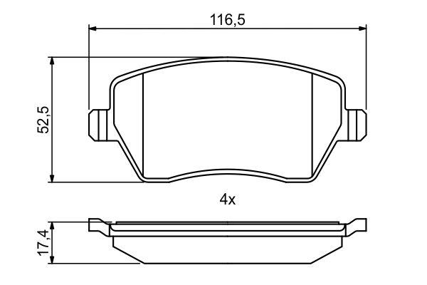 Brake Pad Set, disc brake - 0 986 494 856 BOSCH