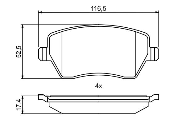 Brake Pad Set, disc brake - 0 986 494 856 BOSCH