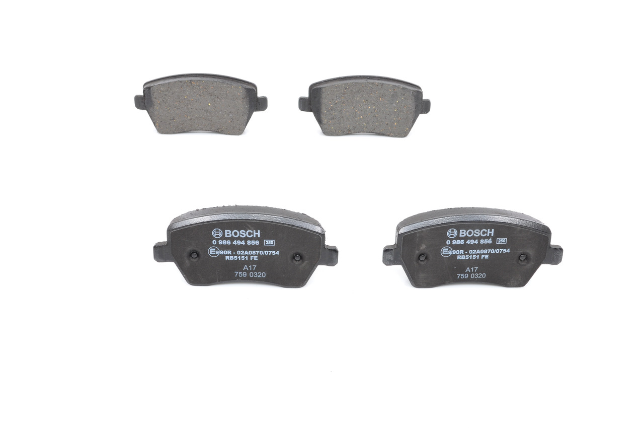 Brake Pad Set, disc brake - 0 986 494 856 BOSCH