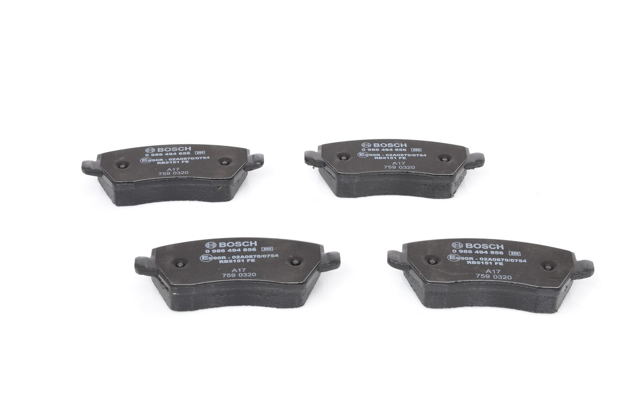 Brake Pad Set, disc brake - 0 986 494 856 BOSCH