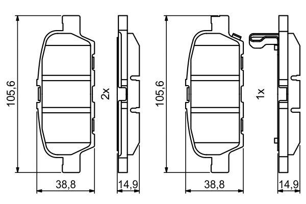 Brake Pad Set, disc brake - 0 986 494 857 BOSCH