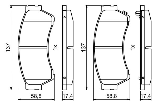 Brake Pad Set, disc brake - 0 986 494 860 BOSCH