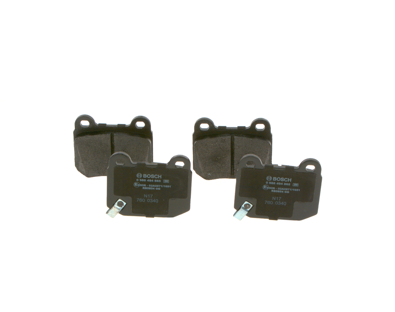 Bremsbelagsatz, Scheibenbremse - 0 986 494 865 BOSCH