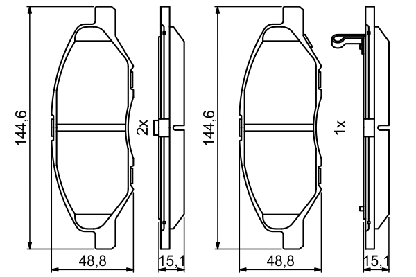 Brake Pad Set, disc brake - 0 986 494 867 BOSCH