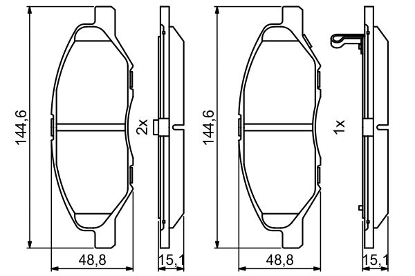 Brake Pad Set, disc brake - 0 986 494 867 BOSCH