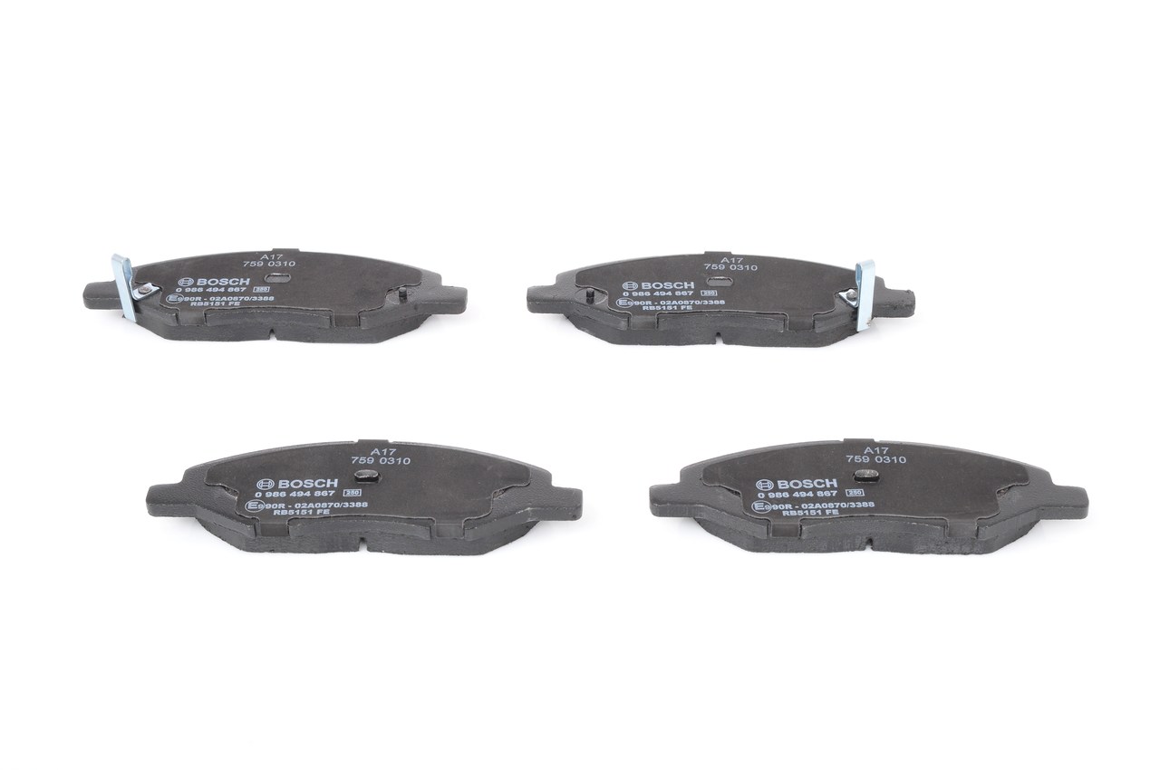 Brake Pad Set, disc brake - 0 986 494 867 BOSCH
