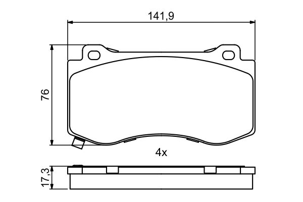 Brake Pad Set, disc brake - 0 986 494 870 BOSCH