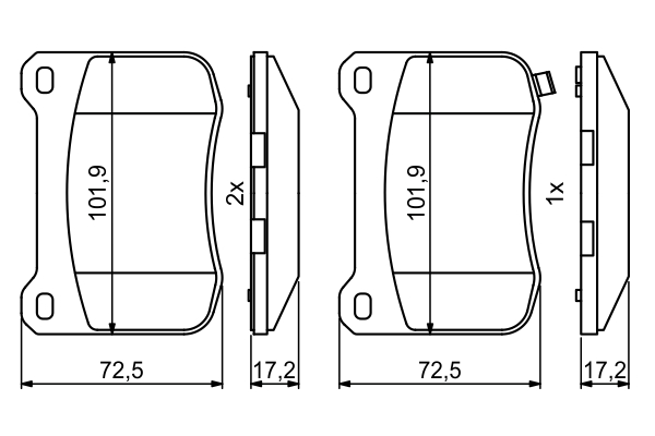Brake Pad Set, disc brake - 0 986 494 872 BOSCH