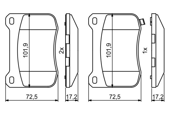 Brake Pad Set, disc brake - 0 986 494 872 BOSCH