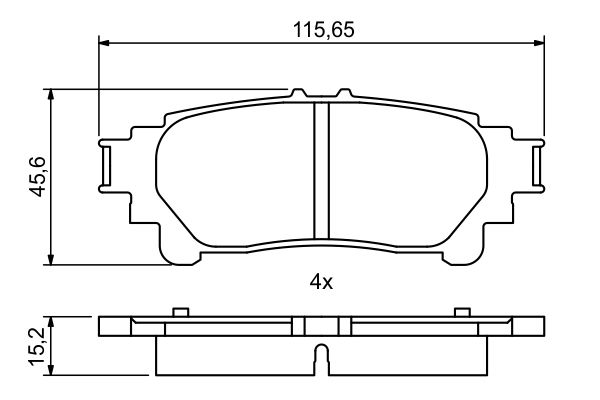 Brake Pad Set, disc brake - 0 986 494 873 BOSCH