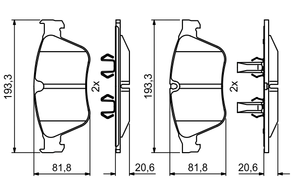 Brake Pad Set, disc brake - 0 986 494 875 BOSCH