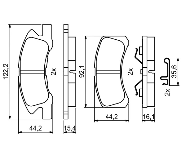 Brake Pad Set, disc brake - 0 986 494 878 BOSCH